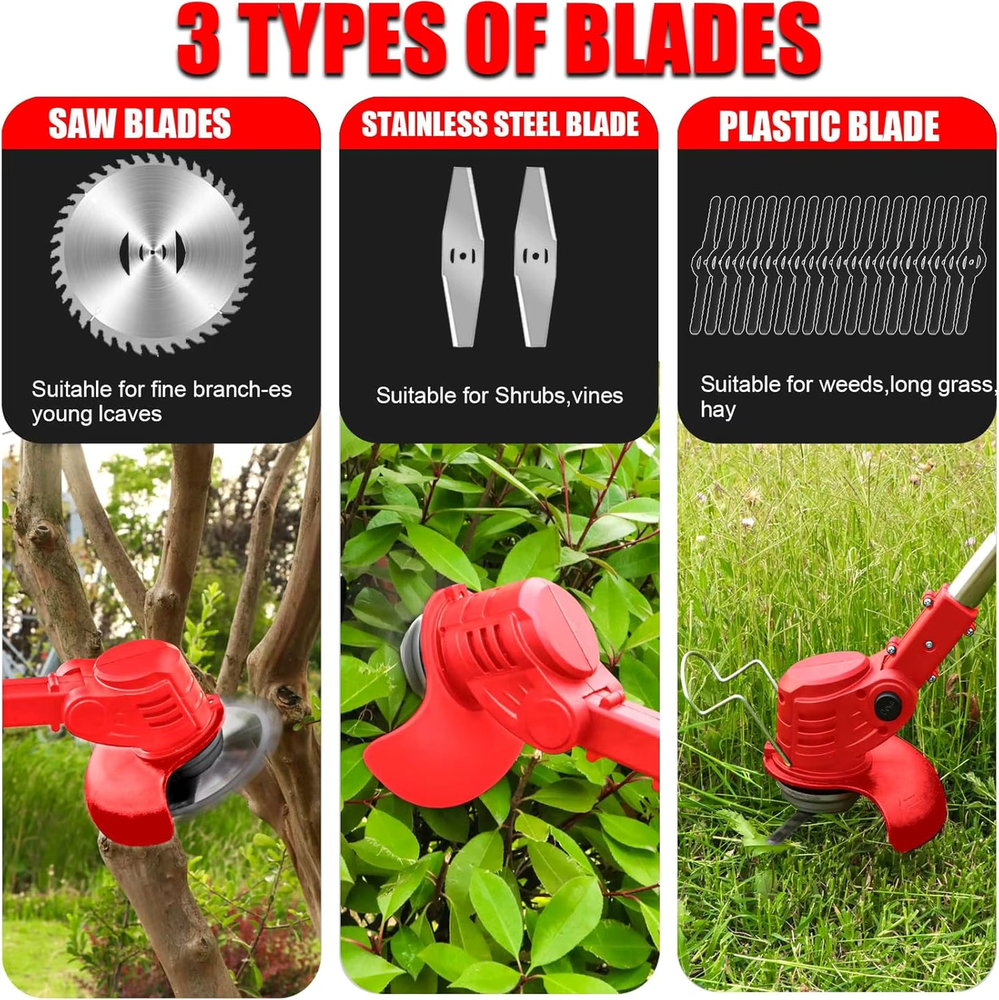 3 In 1 Lawn Mower, Garden Tool (Mower, Trimmer, Edger)