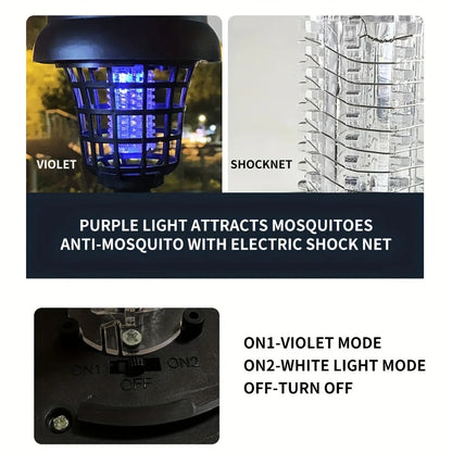 Solar Mosquito Zapper Light – Outdoor Garden Stake Lamp, UV Insect Killer, Solar Powered