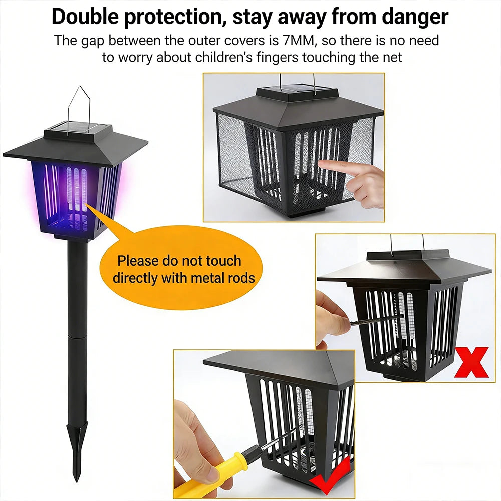 Solar Mosquito Zapper Light – Outdoor Garden Stake Lamp, UV Insect Killer, Solar Powered